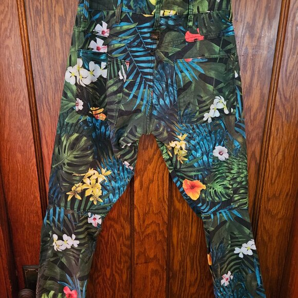 G-STAR RAW ELWOOD X25 MEN'S 5622 TAPERED W30  L34 AMAZONE FLORAL PHARRELL - Picture 8 of 8